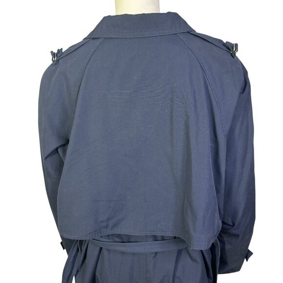 Vintage Niccolini Navy Blue Trench Coat – Women's Size 15/16 Classic Rain Coat - Picture 6 of 6